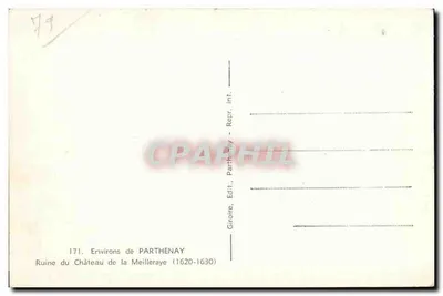 Ruiny zamku Meilleraye — okolice Parthenay — Giroire, wyd., Parthenay — Rewers