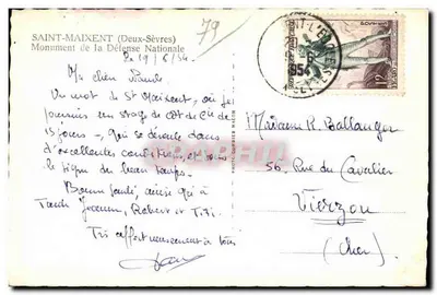 Saint-Maixent — Pomnik Obrony Narodowej — Foto Cim — Rewers