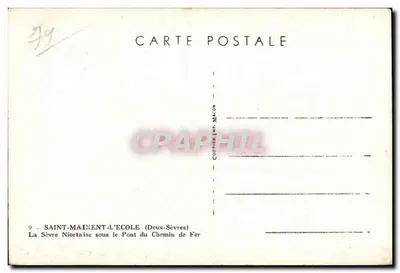 Saint-Maixent-l'École — Sèvre Niortaise pod Mostem Kolejowym — Courrier Imp. Macon — Rewers