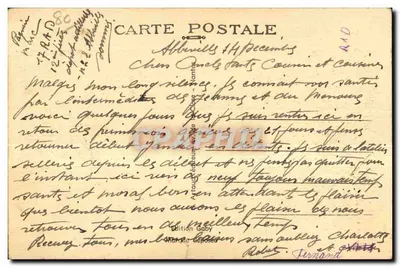 Abbeville - Plac Admirała Courbet - Stara pocztówka — Rewers