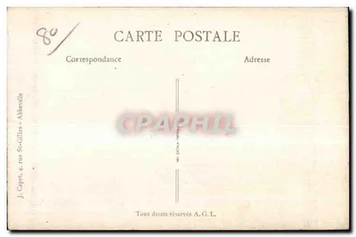 Place Amiral-Courbet — Abbéville — gravura de Paulin Lébray, 1918 — Verso