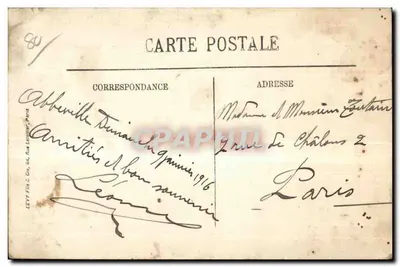 Abbeville — Pomnik Rycerza de la Barre — wydawca L.L. nr 185 — Rewers