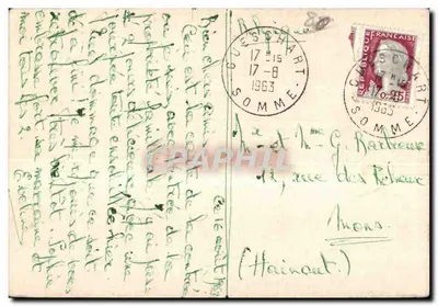 Widok lasu Boufflers — kartka pocztowa z rysunkiem i mapą — wydawca nieznany — Rewers