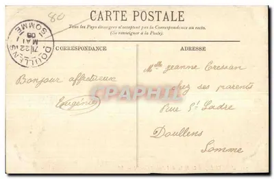 Abbeville — De Beeld van Admiraal Courbet — LL. — Achterkant