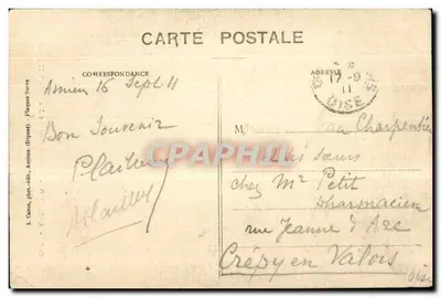 Amiens - Pomnik Julesa Verne - wybudowany 9 maja 1909 — Rewers