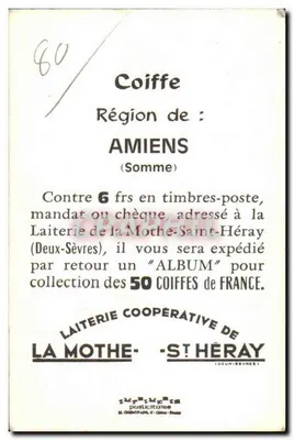 Coiffe — Region Amiens (Somme) — Spółdzielcza Mleczarnia La Mothe-Saint-Héray — Rewers