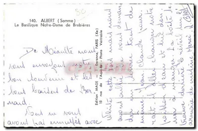 A Basílica Nossa Senhora de Brebières — Somme — Edição MAGE — Verso