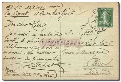 Ault-Onival — zachód słońca — Plaques (n° 736) — Rewers