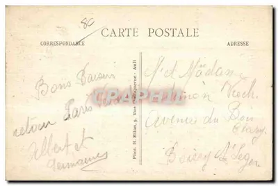 AULT (Somme) - Na piasku przy niskiej mierze — Fot. H. Milan, 9, Rue Oubiquerue - Ault — Rewers