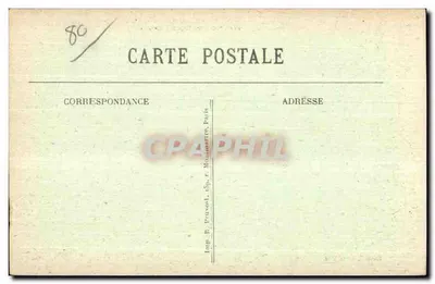 Corbie (Somme) — Igreja em ruínas vista rua Auguste Gendre — Édit. C. Lavallard — Verso