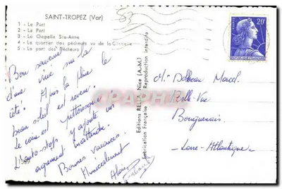 Saint-Tropez — Souvenir de — Edizioni Rella, Nice — Verso