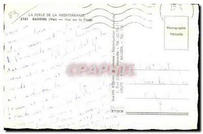 BANDOL (Var) — Vista sobre la Playa — Société Éditions de France — Reverso