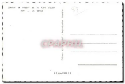 La Seyne — Recuerdos de la Costa Azul — Ediciones ARIS — Reverso