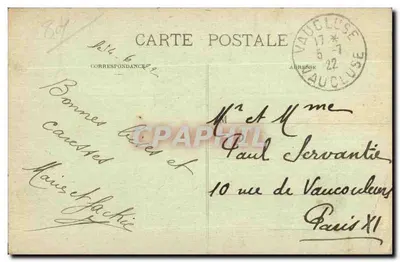 Fontaine de Vaucluse (Vaucluse) — Interior de las ruinas del Castillo de Petrarca — editor Dujon-Arthaud & Cie, n°13 — Reverso