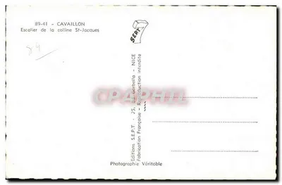 Schody na wzniesieniu św. Jakuba — Cavaillon — Wydawnictwo S.E.P.T. — Rewers