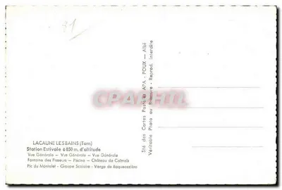 Lacaune-les-Bains — ogólny widok i zabytki — wydawca APA — Rewers