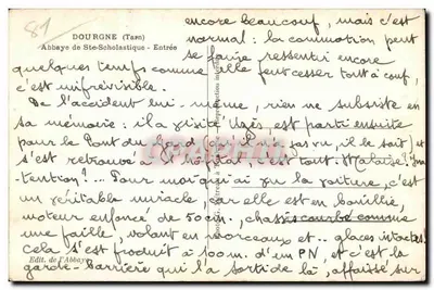 Abadia Sainte-Scholastique — Dourgne (Tarn) — Editor da Abadia — Verso