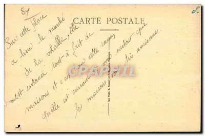 Bilhete postal antigo Le Tarn briatexte Place Interieure — Verso