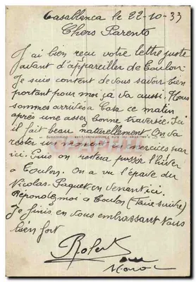 Casablanca — Automobile Club — éditeur impr. sur carte n°40 — Achterkant