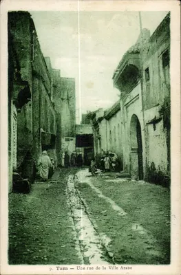 Taza — Uma rua da Cidade Árabe — Fototipia S. r. Rochambeau, Argel