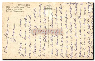 Vale nos Atlas — Marrakech — Foto ITAFA Casablanca — Verso