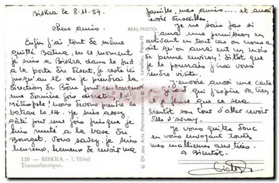 Biskra — Hotel Transatlântico — editor Cie des Arts Photomécaniques, Paris — Verso