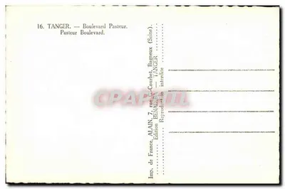 Tanger — Boulevard Pasteur — Edição Alain — Verso