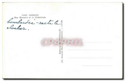 Bizerte — Rue Hersent e a Catedral — Edições R. Brunaud — Verso