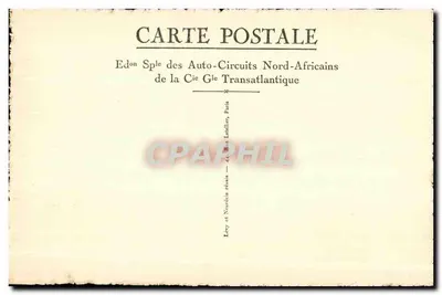 Meknès — Piazza e palácio do sultão — Edição Especial dos Auto-Circuits Norte-Africanos da Cie Générale Transatlantique — Verso
