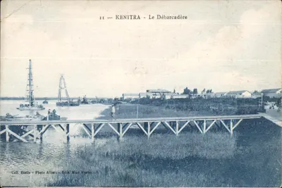 Bilhete postal antigo Marrocos Kenitra O Desembarcadouro