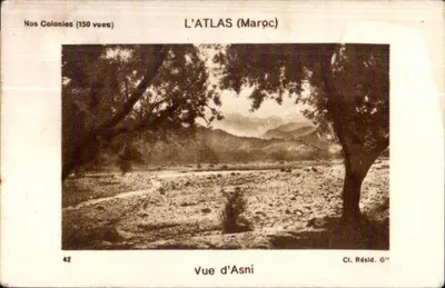 O ATLAS (Marrocos) — Vista de Asni — Cl. Résid. G'rc (série Nos Nossas Colônias 150 vistas, n°42)