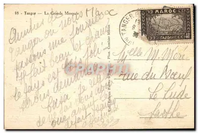 Tanger — Wielka Mezquita — Fot. Combier & Lébrun Frères w Tangerze, nr 18 — Rewers