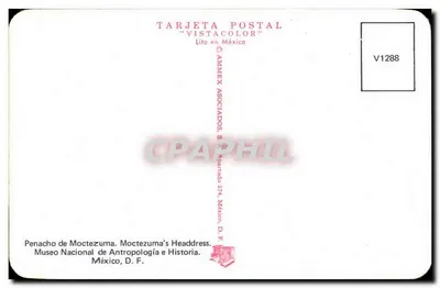 Penacho de Moctezuma — Museu Nacional de Antropologia e História — AMMEX ASOCIADOS — Verso