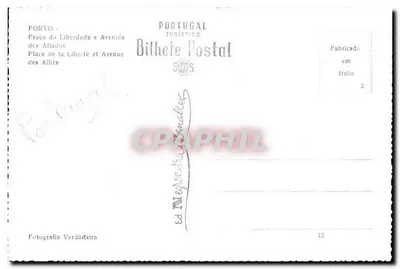 Porto — Plaza de la Libertad y Avenida de los Aliados — Ed. Portugal Turístico — Reverso