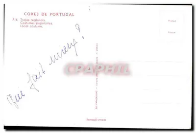 Festa dos trajes regionais — Portugal — Ed. PANORAMAS, Lisboa, n° P16 — Verso