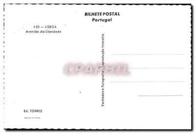 Avenida da Liberdade — Lisboa — Ed. TORRES n° 150 — Verso