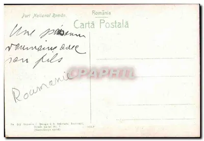 Matka z synem — tradycyjny stroj rumuński — Repasera & S. Schwartz, Buzău — Rewers