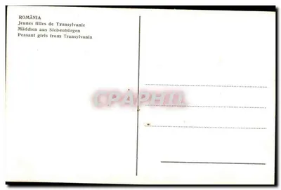 Duas jovens em traje tradicional — Transilvânia — editor não visível — Verso