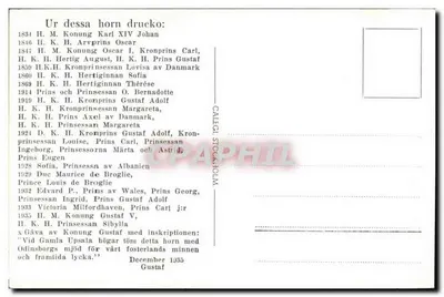 Kungshornen em Odinsborg, G:a Uppsala — editor Callegi, Stockholm — Verso