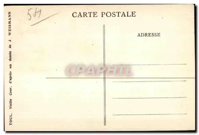 Oude Hof — Toul — tekening van Jacques Weismann 1926 — Achterkant