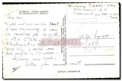 Bar-le-Duc — Pamiątka z Bar-le-Duc — Wydawnictwo La Cigogne — Rewers
