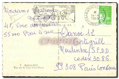 Bar-le-Duc — Widok na Most Świętej Anny — Wydawca C.A.P. nr 7 — Rewers