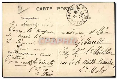 La Vallée - Widok z mostu nowego — wydawca nieznany, numer serii nie widoczny — Rewers