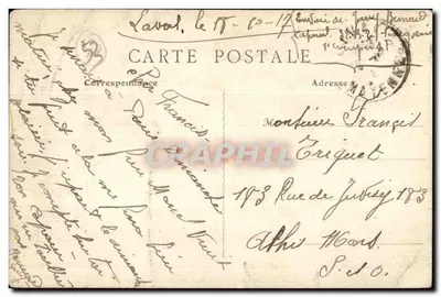 Laval (Mayenne) — Widok z mostu Mayenne — J. Sorel, wydawca, Rennes — Rewers
