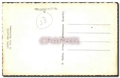 La Porte Beucheresse — Mayenne — wydawca R. Gallois, Artisan, La Vallée-Malmaison — Rewers