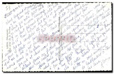 Ogród zamku La Vallée — widok na kanał i most — wydawca nieznany, nr serii 53 — Rewers