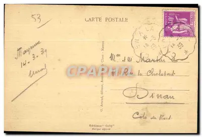 Mayenne - Le Viaduc et le Barrage — G. Arand, wydawca, Nantes — Rewers
