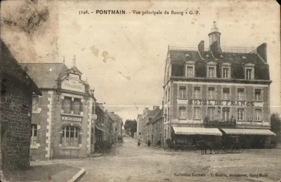 Bilhete postal antigo Pontmain vista principal