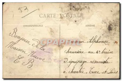 Bilhete postal antigo Pontmain vista principal — Verso