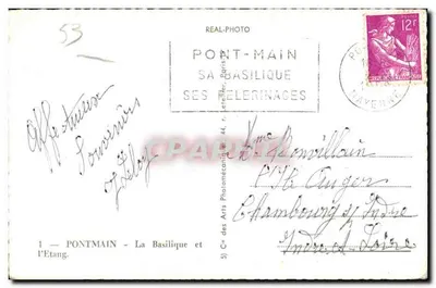 Pontmain — Bazylika i Jezioro — Cie des Arts Photomécaniques — Rewers
